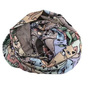 Дамски  шал кашмир  "Cats" бежов